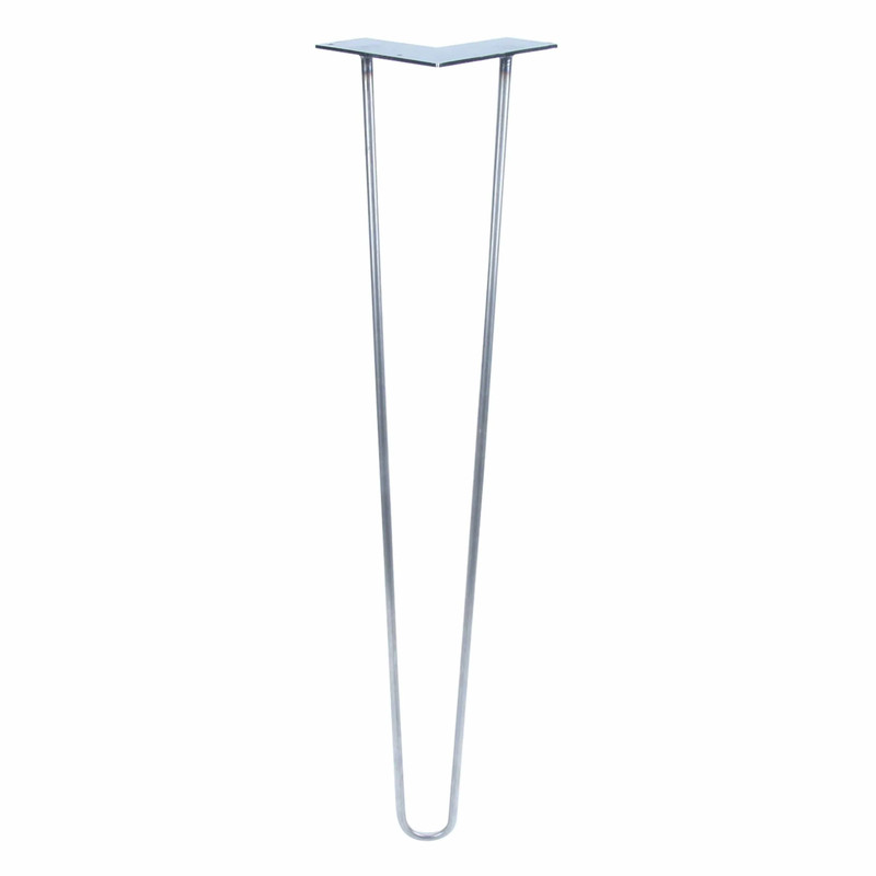 2-wire Hairpin Leg Raw Steel 3/8" x 28"